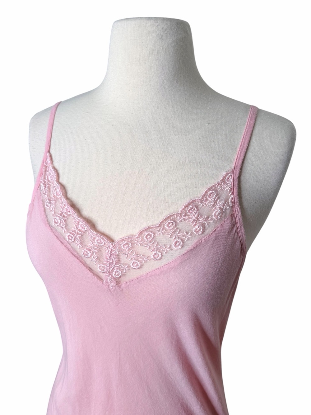 Vintage Cotton Lace Slip Maxi Dress. - Picture 3 of 7